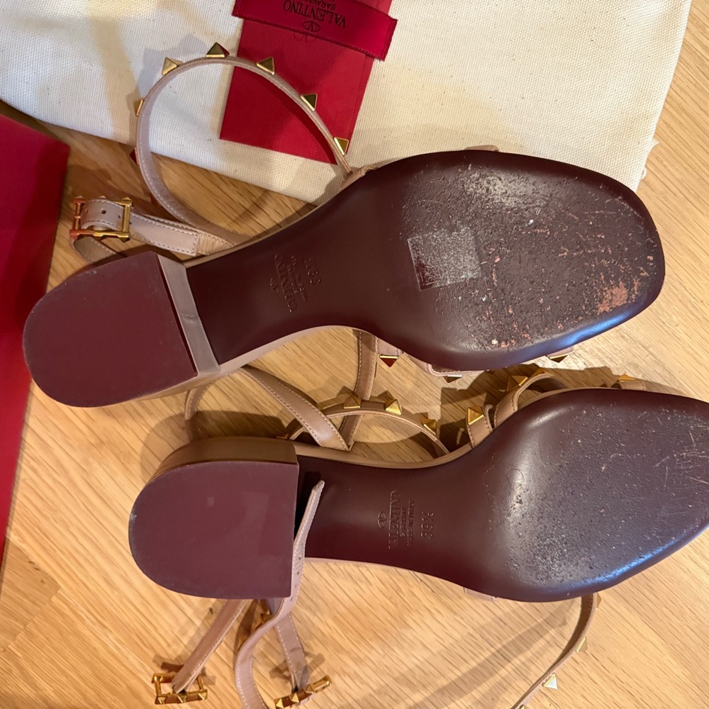 Valentino Gold and Brown Slippers with Sleek Design